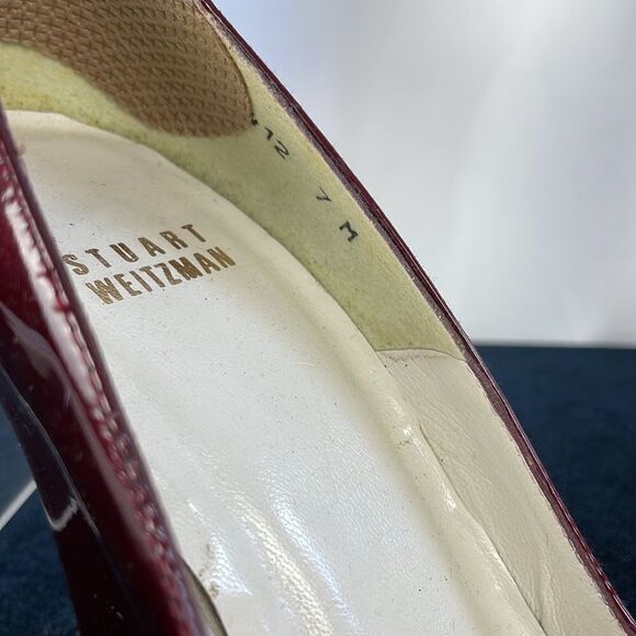 Stuart Weitzman Burgundy Patent Wedges - Picture 2 of 7